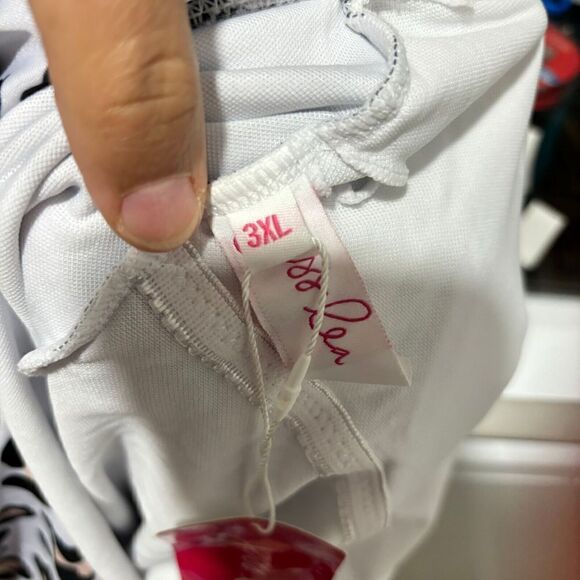 Jess Lea Womens Spotted In Paradise One Shoulder Ruffle Stretchy Swimsuit 3XL - Picture 8 of 10